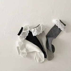 Korean Style Large Lace Stockings Women’s Cotton Calf Socks Princess Children’s Socks