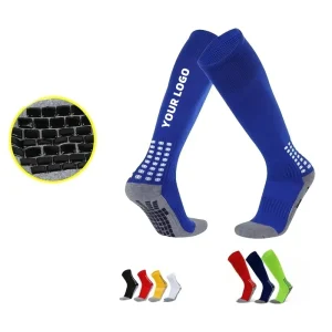 LOW MOQ Custom LOGO Terry Grip Socks Non slip Soccer Sports Socks Football Socks Men Women Kids High Quality Polyester Spandex