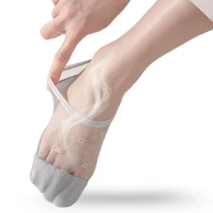 Lace Mesh No Show Socks Ultra Thin Breathable Non Slip Invisible Liner Socks for Women Flat Boat Socks A01 1 6
