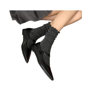 Lace Trim Ankle Socks Black White Gray Solid Color Socks for Women Chic & Comfortable Everyday Wear Women’s Solid Color Socks