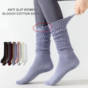 Ladies Long Tube Ruffled Yoga Socks Cotton Non Slip Pilates Women’s Anti Slip Custom Grips Seamless Sports Socks
