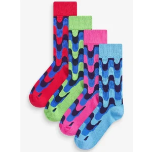Lady Cotton Dress Socks Women Men Boy Girl Knitted Pattern Wave Pattern Socks