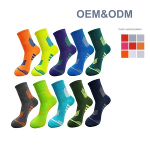 Large Size Men’s Sports Socks Colors Mid tube Elastic Basketball Ankle Running Sport Socks for Work