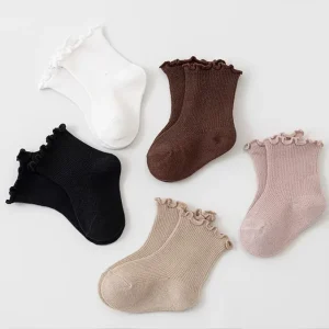 Lettuce edge Baby Socks Loose fitting and Comfortable with Frilled Edges for Newborn Boys and Girls