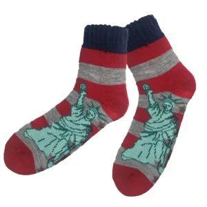 Liberty Print Thermal Socks Women’s Non-Skid Plush Slipper Socks with Brush Fleece Lining OEM Gripper Indoor Socks