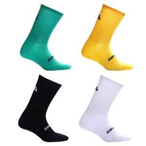 Lightweight Cycling Socks Mesh Construction Reinforced Seams Sweat-Wicking Compression Running Socks
