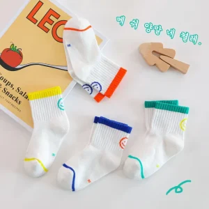 Little Girls boys Cute Crew Socks Fancy Cotton Ribbed School White Socks Summer Gift Newborn Baby Socks