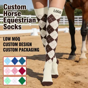 Logo Knee High Equestrian Socks Xingyou Knitting High Quality Unisex Men Compression Horse Riding Socks Custom Socks