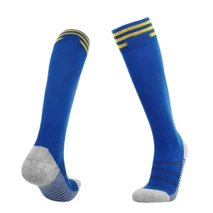 Long Knee High Sport Socks Two Stripes Football Socks High Stretch Calf Widening Soccer Winter