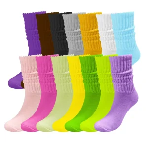 Long Socks For Men Women Cross-Border Candy Colors Winter Knitted Bubble Flat Socks Stacked Thin Socks