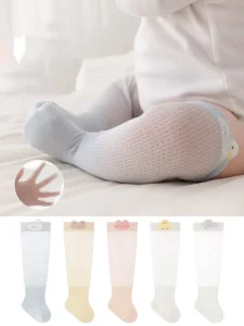 Long Tube Breathable Mesh Cotton Summer Sock Knee High Cute Baby Girl Socks Kids