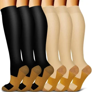 Long Tube Pure Color Sports Compression Socks Improve Leg Health Copper Ion Compression Socks