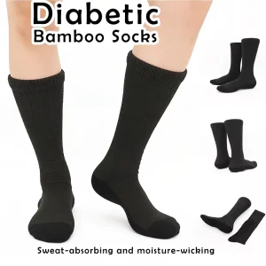 Loose Easy Stretch Breathable Bamboo Fiber Arch Support Diabetic Socks Non Binding Nonwoven Men Spring