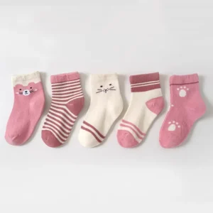 Loose Opening Cartoon Socks Lovely Design for Unisex Infants and Kids Under Six Years Old Spring Autumn Daily Wear Baby Socks