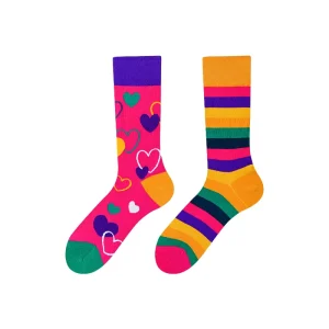 Love Rainbow Personalized Casual AB Asymmetric Happy Designer Animal Cotton Fun Unisex Middle Tube Red Breathable Eco Friendly