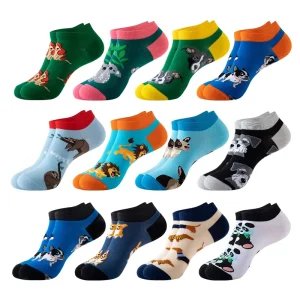 Lovely Fashion Soft Animal Pattern Socks Novelty Design Summer Cotton Ankle Socks for Men