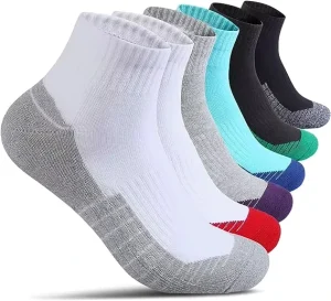 Low Cut Cotton Socks For Men Max Cushion Thick Athletic Ankle Socks For Hiking Running Sport