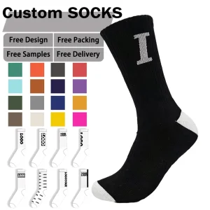 Low MOQ Custom Dress Socks White Black Soft Cotton Custom Logo Men Breathable Business Socks