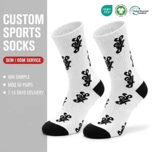 Low MOQ Custom Logo Breathable Durable Sports Socks Combed Cotton Anti Odor Eco Friendly Hypoallergenic Socks For Running