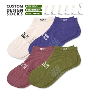 Low MOQ Custom Logo Design Men’s Running Ankle Socks Anti-slip Breathable Mesh Low Cut Athletic Socks