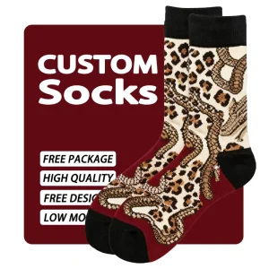 Low MOQ Custom Socks with Your Logo High Quality Crew, Ankle & Dress Socks for Men and Women Cotton