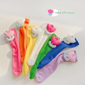 Low MOQ Flower Girl Knee-high Kids’ Cotton Socks Baby Carton Socks Summer Thin Cute Stocking