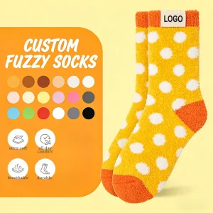 Low Moq Fuzzy Fluffy Antibacterial Seamless Customised Women Socks Bamboo Fiber Cotton Socks Thermal Custom Lounge Socks