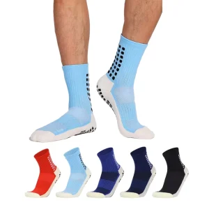 Low Moq Non slip Crew Sports Socks in Stock Grip Athletic Men Socks Soccer Football Socks
