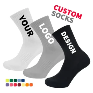 Low Moq Oem Fashion logo Men’s Breathable logo Custom Men’s White Bicycle Socks