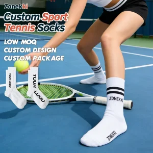 Luxury Quality 100% Cotton Tennis Gym Socks Solid Autumn Quick Dry Crew Socks Bottom Logo Digital Printing Custom Socks