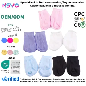 MSYO Multi Color Solid Knit Socks for 18 Inch Dolls Doll Accessories Promotional Gift