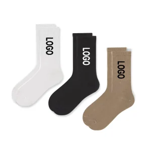 Made Your Own Text Socks Comfortable Knit Cotton Crew Sock Customized Sport Casual Sock With Design Logo