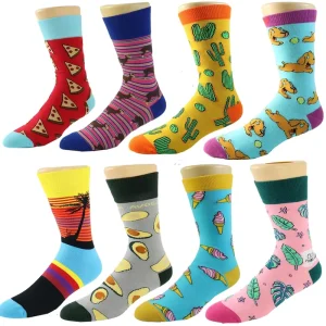 Make Your Own Custom Logo Cotton Chaussette Business Men Crew Happy Funny Crazied Colorful Socks For Men