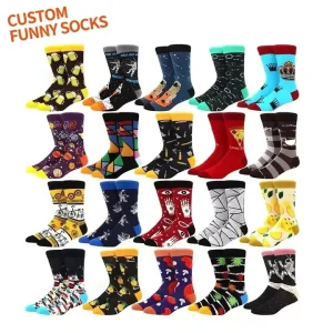 Make Your Own Custom logo Chaussette Crew Colorful Funny Socks for Men Women Unisex