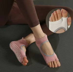 Manufacture Toe separated Backless Ankle Socks Non slip 5 toe Yoga Pilates Socks Grippy for Dance Fitness Yoga