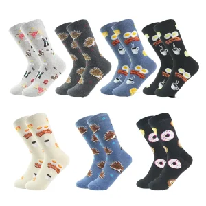 Manufacturer Animal Hedgehog fox Character Designed Cuff Dress Socks Women Cotton Unisex Crew Mens Funny Novelty
