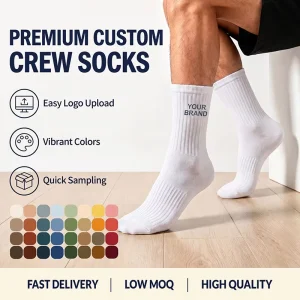 Manufacturer Custom Breathable Cotton Crew Sports Socks Custom Jacquard Socks With Packaging