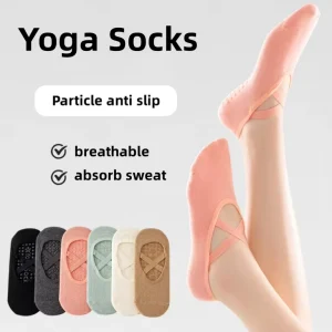 Manufacturer Direct Sales Yoga Socks Cross Straps Pilates Socks Women’s Non slip Trampoline Floor Socks