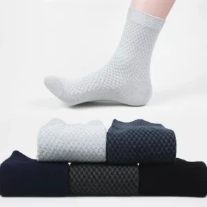 Manufacturers Men’s Business Plain Color Natural Bamboo Fiber Crew Mens Dress Socks