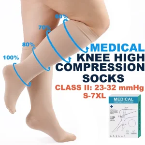 Medical Graduated 20-30 mmHg Plus Size S-7XL Post Surgery Edema Anti Varicose Veins Knee High Compression Socks
