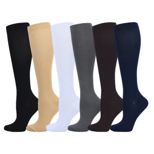 Medical Orthopedic 20 30 Mmhg Knitted Knee High Nurse Compression Socks for Men Women