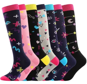 Medical Socks Colorful Cycling Fun Men Athletic Heart Nurse Stockings Running Novelty Compression Socks