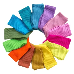 Meias Infantis Little Girls Knee High Long Socks Custom Cotton Colored Kids Baby Slouch Socks