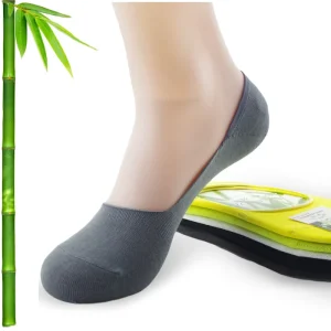 Men Bamboo Fiber Invisible Anti Slip Anti Bacterial Casual Summer Plain Sweat Absorbent Breathable Quick Dry No Show Socks