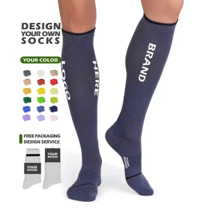 Men Calf Sock OEM Custom Logo Knee High Sock for Sport Athletic Compression Sock