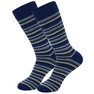 Men Cotton Crew Socks Striped Business Socks Fashion Plus Size Dress Socks