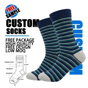 Men Cotton Woven Knitted Custom Pattern Cotton Dress Socks Women Comfortable