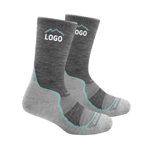 Men Custom Outdoor Sport Wool Sock Winter Thick Cushioned Hiking Sport Sock Custom Trekking Work Sock With Logo