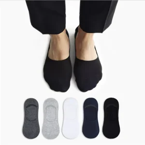 Men Invisible Socks Large Size Ankle Socks Men Male Cotton Non-slip Silicone Low Cut Boat Socks