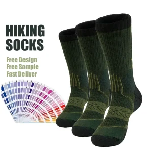 Men Merino Wool Crew Socks Cushioned Thermal Hiking Work Outdoor Socks